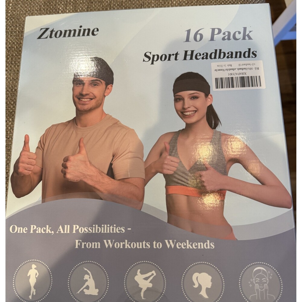 New Ztomine 16 Pack Sport Headbands For Women Various Colors One Size